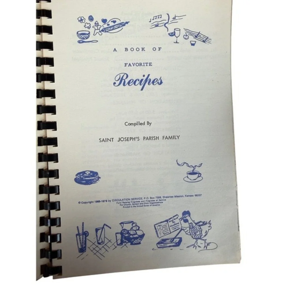 Vintage 1970s Church Community Cookbooks San Jose First Church St Josephs Parish